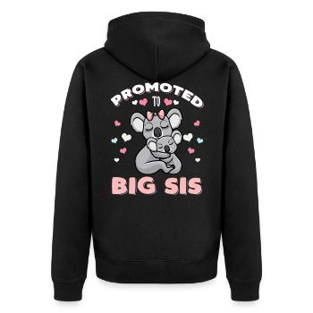 Je vais avoir une grande soeur de la grossesse cadeau - Veste à capuche bio Premium Unisexe - noir - Dos - Nico (187cm)