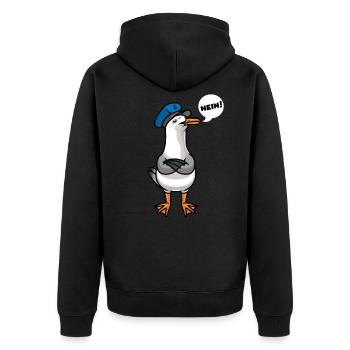 Stubborn Seagull Mediterranean Gull Seagulls North Sea - Unisex Premium Organic Zip Hoodie - black - Back - Nico (187cm)