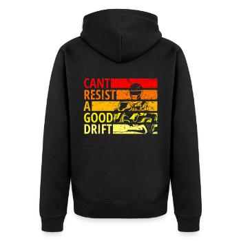 Cant resist a drift, Drift, Drive - Unisex Premium Organic Zip Hoodie - black - Back - Nico (187cm)