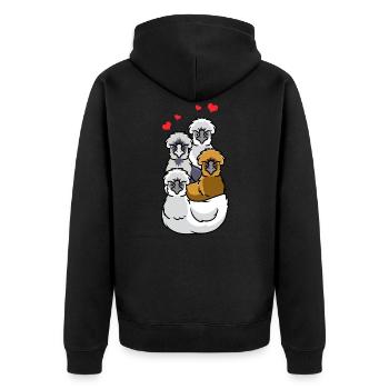 Silk Chicken Domestic Chicken Chicken - Unisex Premium Organic Zip Hoodie - black - Back - Nico (187cm)