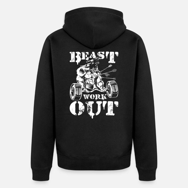 beast workout wolf - Veste à capuche bio Premium Unisexe - noir