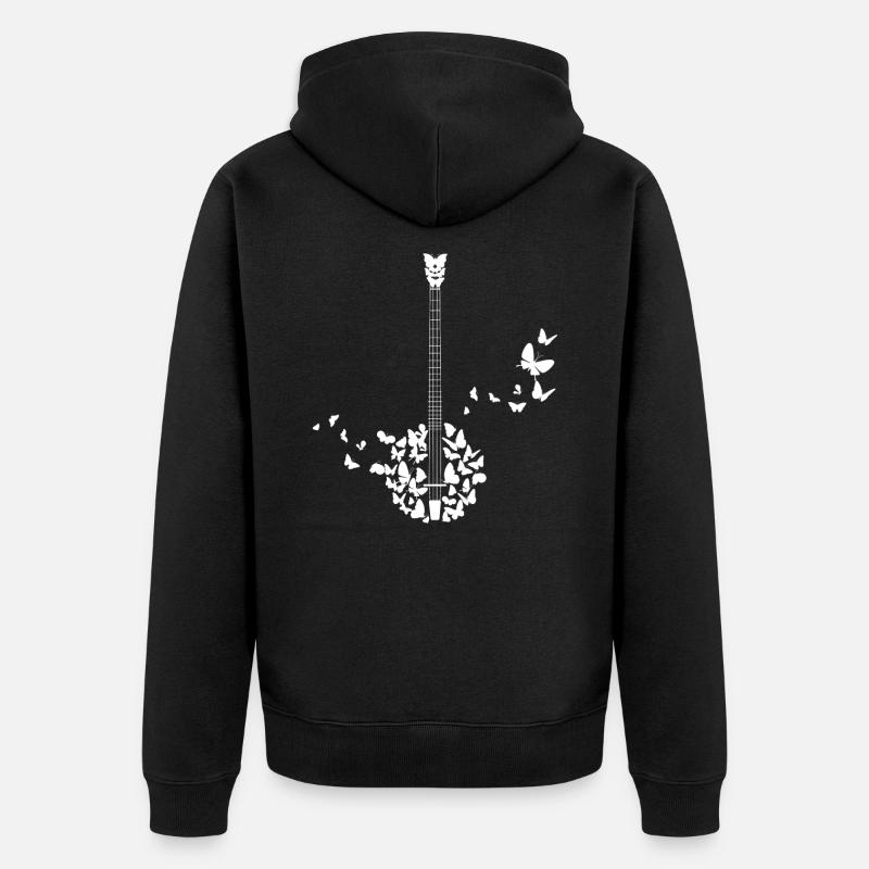 Banjo Instrument Avec papillons - Veste à capuche bio Premium Unisexe - noir