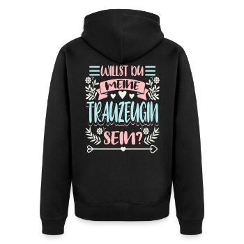Do you want to be my maid of maid of man - Unisex Premium Organic Zip Hoodie - black - Back - Nico (187cm)