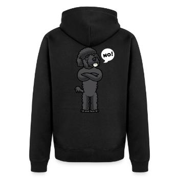 Cão de Água Português Portuguese Water Dog - Unisex Premium Organic Zip Hoodie - black - Back - Nico (187cm)