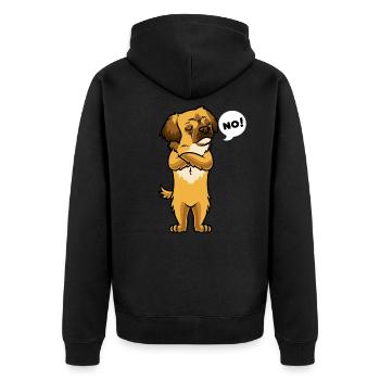 Stubborn Tibetan Spaniel Dog Tibetan Spaniel - Unisex Premium Organic Zip Hoodie - black - Back - Nico (187cm)