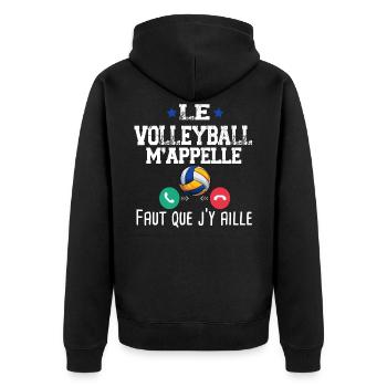 Volley Volleyball Volleyeur volleyeuse sport - Veste à capuche bio Premium Unisexe - noir - Dos - Nico (187cm)