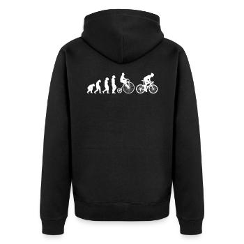 Cyclocross Bike Rennrad MTB Mountainbike - Unisex Premium Bio Zip Hoodie - Schwarz - Hinten - Nico (187cm)