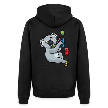 Boulderers Bouldering Koala Climbing Climbing Wall - Unisex Premium Organic Zip Hoodie - black - Back - Nico (187cm)