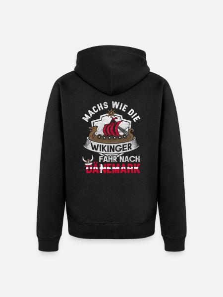 Dänemark fahren Flagge Skandinavien Wikinger - Unisex Premium Bio Zip Hoodie - Schwarz