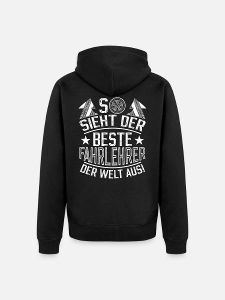 Bester Fahrlehrer - Unisex Premium Bio Zip Hoodie - Schwarz