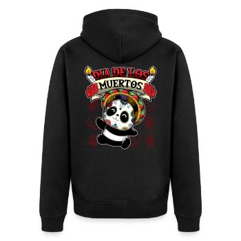 Dia De Los Muertos Animals Panda - Unisex Premium Bio Zip Hoodie - Schwarz - Hinten - Nico (187cm)