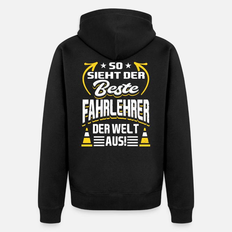 Bester Fahrlehrer - Unisex Premium Bio Zip Hoodie - Schwarz