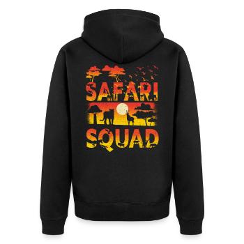 Safari Squad Zoo Animaux africains - Veste à capuche bio Premium Unisexe - noir - Dos - Nico (187cm)