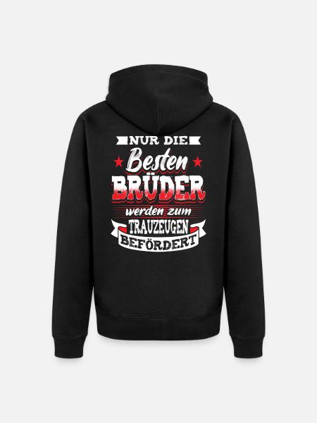 Trauzeuge Hochzeit - Unisex Premium Bio Zip Hoodie - Schwarz