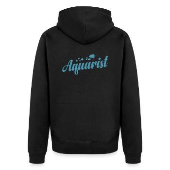 Aquarium Aquarist - Unisex Premium Organic Zip Hoodie - black - Back - Nico (187cm)