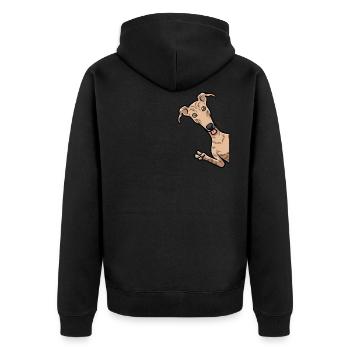 Galgo espanol Dog with Bike - Unisex Premium Organic Zip Hoodie - black - Back - Nico (187cm)