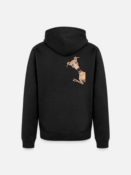 Galgo espanol chien à vélo - Premium økologisk unisex-hættejakke - sort