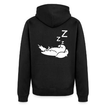 Sleeping Parrot Pillow - Unisex Premium Organic Zip Hoodie - black - Back - Nico (187cm)