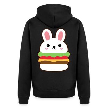 Burger lapin fast food - Veste à capuche bio Premium Unisexe - noir - Dos - Nico (187cm)