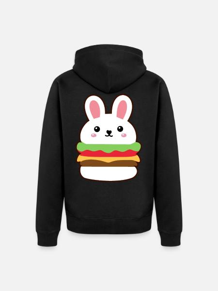 Burger Hase Fast Food - Premium økologisk unisex-hættejakke - sort