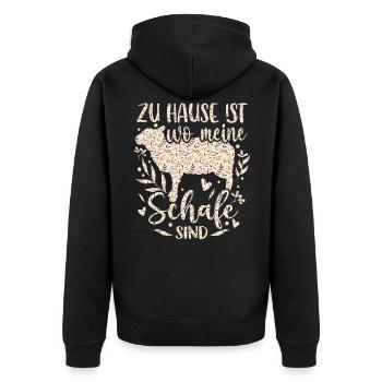 Sheep Sheep Sheep Shepherdess - Unisex Premium Organic Zip Hoodie - black - Back - Nico (187cm)