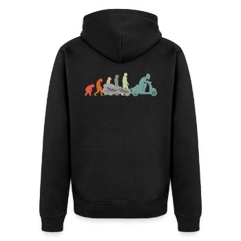 Scooter Moped Moped Scooter Rider Evolution - Unisex Premium Organic Zip Hoodie - black - Back - Nico (187cm)