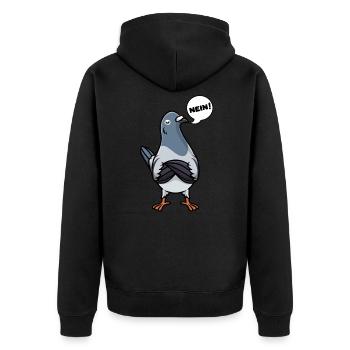 Taube Taubenzucht Taubenzüchter - Unisex Premium Bio Zip Hoodie - Schwarz - Hinten - Nico (187cm)