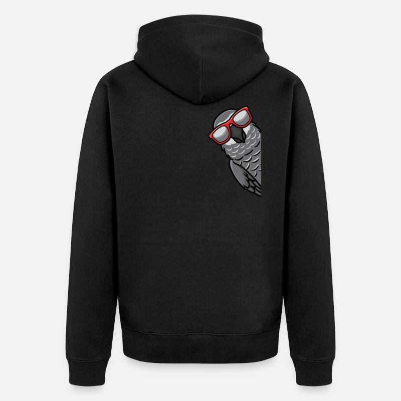 Perroquet gris perroquet - Veste à capuche bio Premium Unisexe - noir