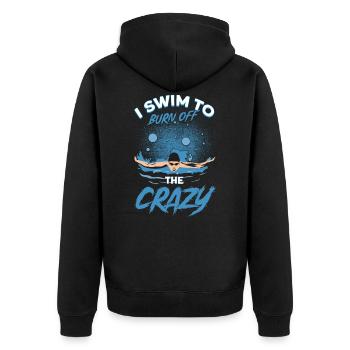 Schwimmer Spruch Schwimmen - Unisex Premium Bio Zip Hoodie - Schwarz - Hinten - Nico (187cm)