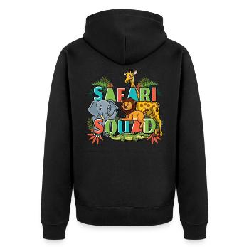 Safari Squad Zoo Animaux africains - Veste à capuche bio Premium Unisexe - noir - Dos - Nico (187cm)