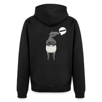 Stubborn tapir - Unisex Premium Organic Zip Hoodie - black - Back - Nico (187cm)