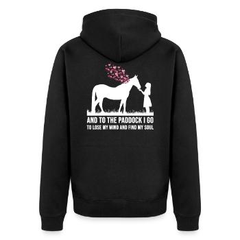 chevaux équitation proverbes citations chevaux filles cheval - Veste à capuche bio Premium Unisexe - noir - Dos - Nico (187cm)