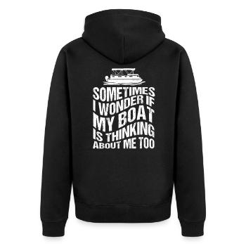 Bateau capitaine Pontoon bateau - Veste à capuche bio Premium Unisexe - noir - Dos - Nico (187cm)