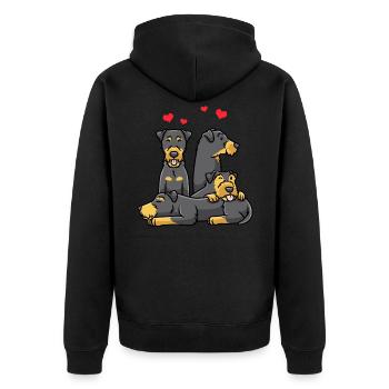Chien de chasse - Veste à capuche bio Premium Unisexe - noir - Dos - Nico (187cm)