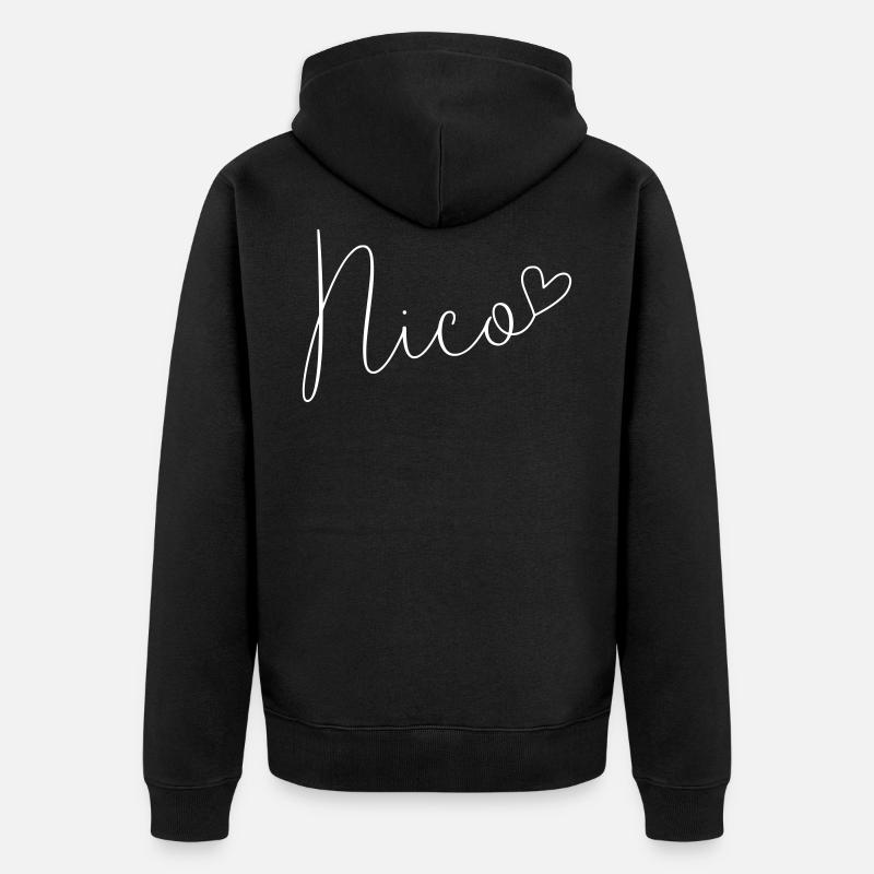 Nicole Nom Prénom Garçon - Veste à capuche bio Premium Unisexe - noir