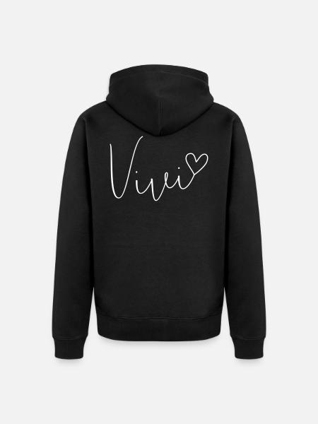 Vivi Nome Nome Vivien Vivian - Felpa con cappuccio ecologica premium unisex - nero