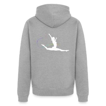 Gymnastique rythmique pour les gymnastes - Veste à capuche bio Premium Unisexe - gris chiné - Dos - Nico (187cm)