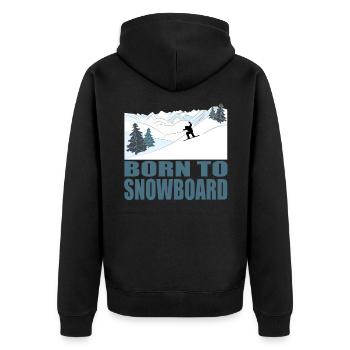 Né pour le snowboard - Sports d’hiver - Veste à capuche bio Premium Unisexe - noir - Dos - Nico (187cm)