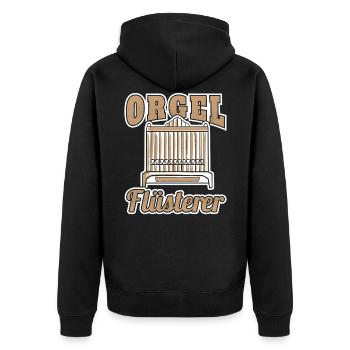 Orgel Flüsterer Orgelspieler Organist Kirchenorgel - Unisex Premium Bio Zip Hoodie - Schwarz - Hinten - Nico (187cm)