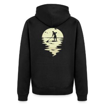 SUP Board paddleboarding Stand Up Paddle paddling - Unisex Premium Organic Zip Hoodie - black - Back - Nico (187cm)