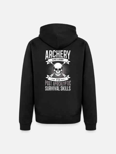 Archery Arrow Archer Archery - Felpa con cappuccio ecologica premium unisex - nero
