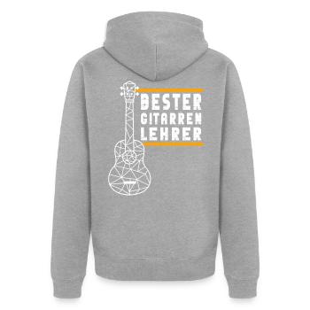 Bester Gitarrenlehrer Musiklehrer Gitarre Musik - Unisex Premium Bio Zip Hoodie - Grau meliert - Hinten - Nico (187cm)