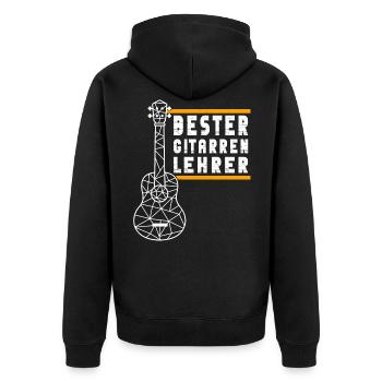 Bester Gitarrenlehrer Musiklehrer Gitarre Musik - Unisex Premium Bio Zip Hoodie - Schwarz - Hinten - Nico (187cm)