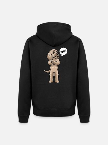 Chien Labradoodle têtu - Veste à capuche bio Premium Unisexe - noir