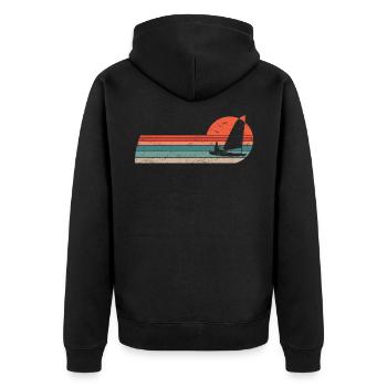 Segler Segelboot Segelschiff Segelyacht Vintage - Unisex Premium Bio Zip Hoodie - Schwarz - Hinten - Nico (187cm)