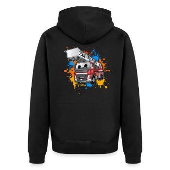 Fire brigade - Unisex Premium Organic Zip Hoodie - black - Back - Nico (187cm)