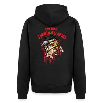 For Sale Dracula's Head Halloween Costume - Unisex Premium Bio Zip Hoodie - Schwarz - Hinten - Nico (187cm)