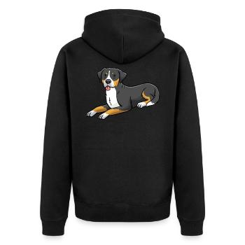 Grand chien de montagne suisse - Veste à capuche bio Premium Unisexe - noir - Dos - Nico (187cm)