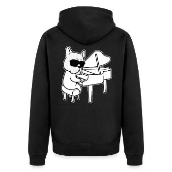 Pianiste Pianiste Pianiste Pianiste Chien avec Piano Enfants - Veste à capuche bio Premium Unisexe - noir - Dos - Nico (187cm)