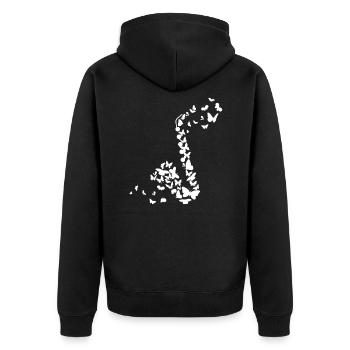 Instrument de saxophone avec papillons - Veste à capuche bio Premium Unisexe - noir - Dos - Nico (187cm)